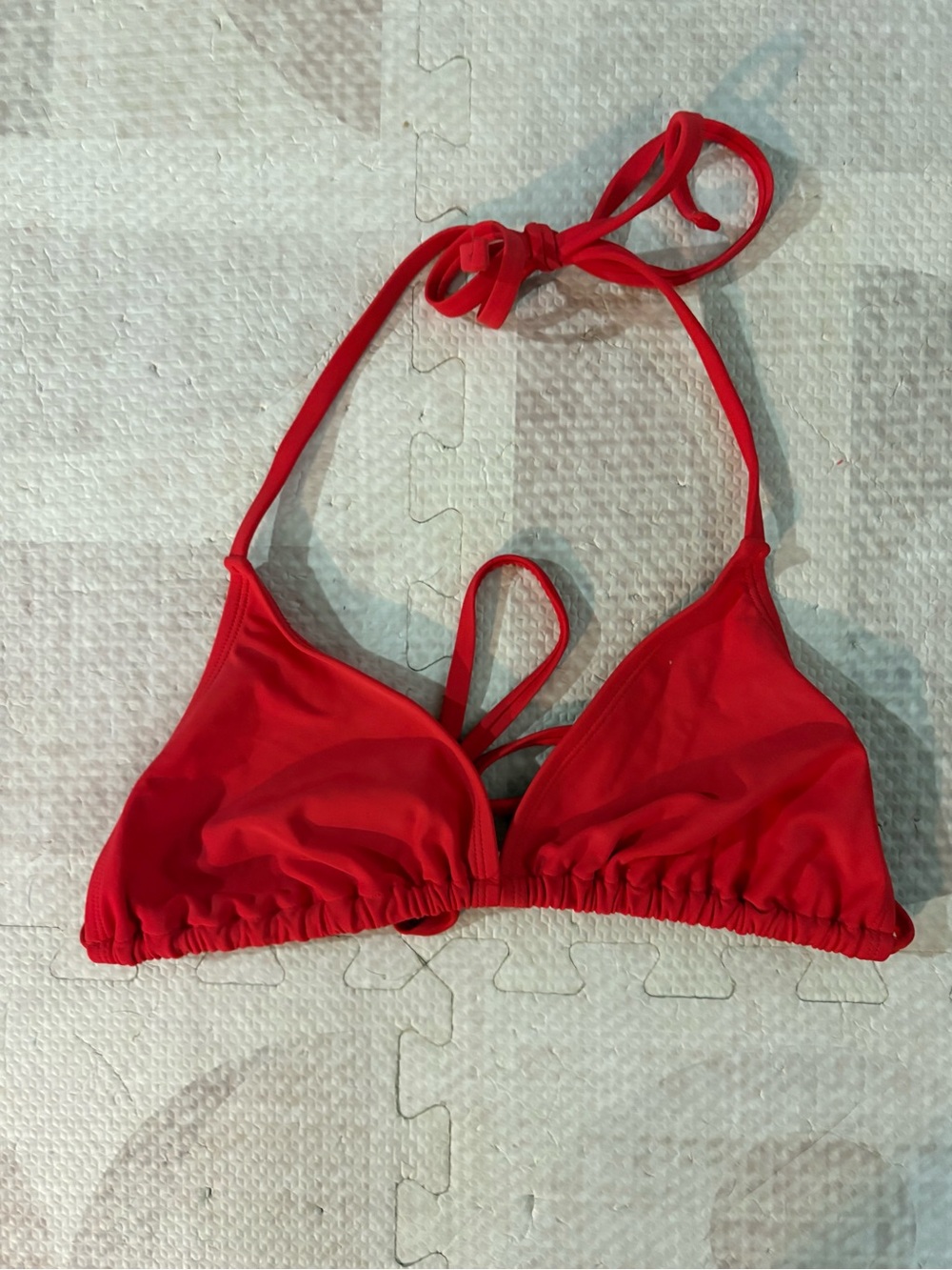 wild fable Red Ruched Triangle Bikini Top